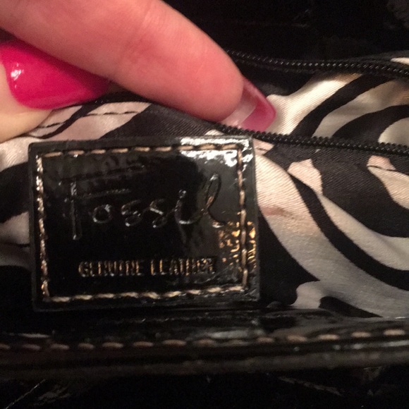 Fossil black patent clutch - Picture 3 of 4